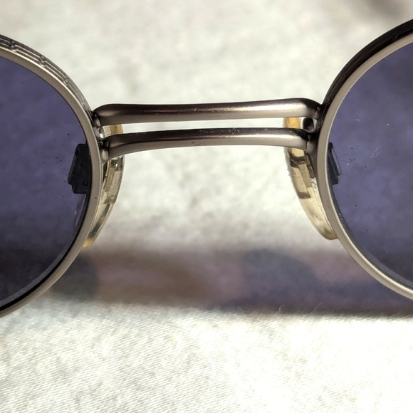 Vintage Emporia Armani Sunglasses Silver Frame Gold Logo and Case - Picture 8 of 14